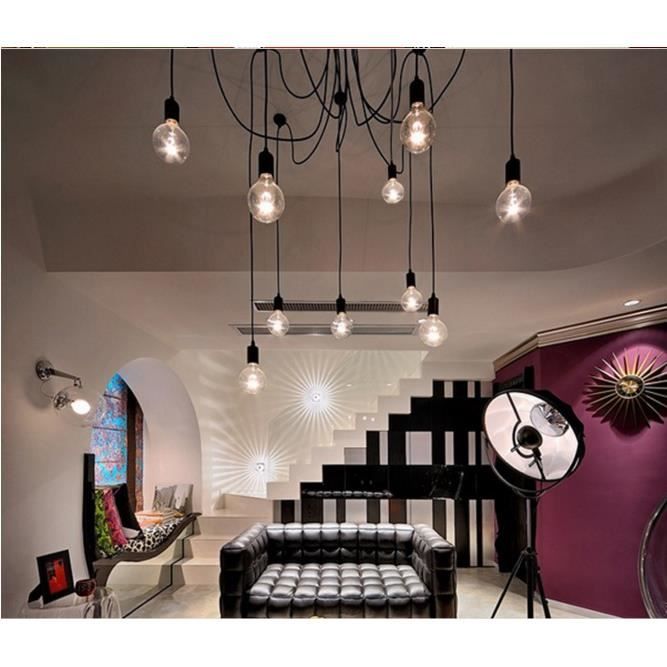 12 head e27 retro vintage loft lustre plafond luminaires réglable ... Lustres désign Ancien