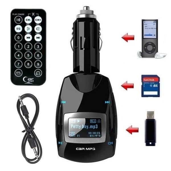 Modul Decodor Mp3 Citire Usb Sd Transmetteur FM MP3 Allume-cigare USB/SD Bleu - lecteur mp3, avis et