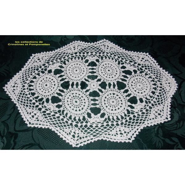 NAPPERON CROCHET FAIT MAIN OVALE 25 X35 Achat / Vente chemin et set