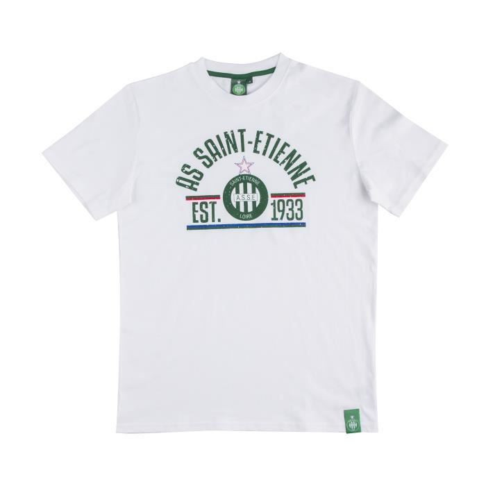 Tshirt AS SaintÉtienne Fan Blanc Blanc Blanc Achat / Vente maillot