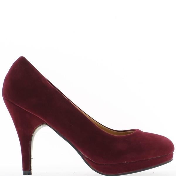 escarpins bordeaux daim
