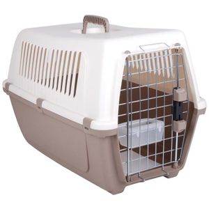 VISION Panier de transport 58x36x41 cm - Beige et taupe - Pour chien