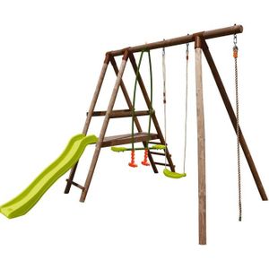 BALANCOIRE - STATION JEUX MALAGA 3 Portique en pin traité classe IV BALANCOIRE - STATION JEUX MALAGA 3 Portique en pin traité classe IV