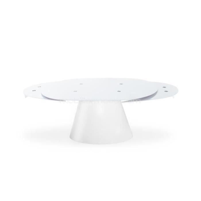 table verre ovale pied central