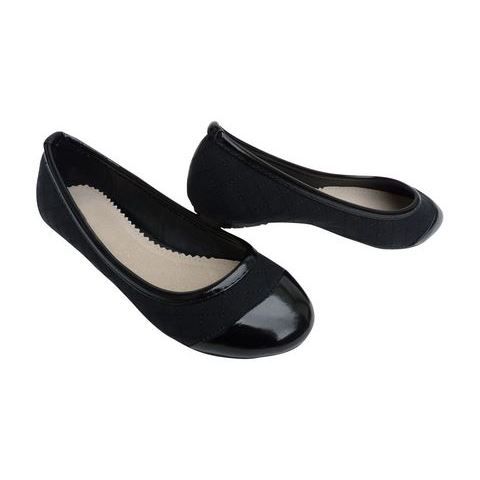 Ballerines vernis à surpiqûres Noir Achat / Vente Ballerines