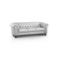  Canapé Chesterfield 3 places Argent