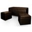 BZ - CLIC-CLAC - SOFA  Banquette coffre matelassée marron L (2 Poufs)
