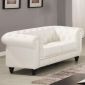 CANAPE CANAPE CHESTERFIELD BLANC CAPITONNE 2 PLACES