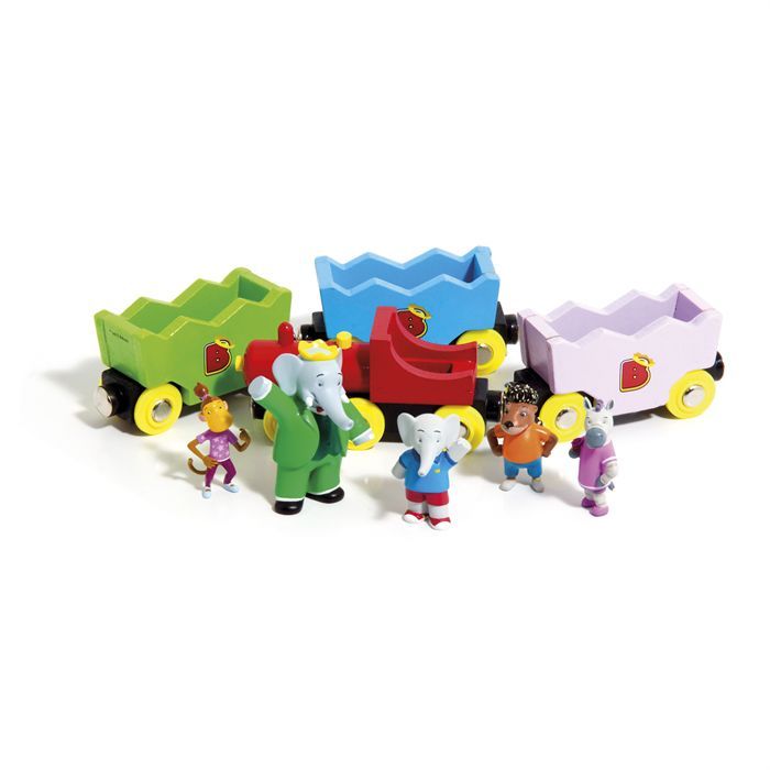 BABAR train en bois zavico année 90 | eBay