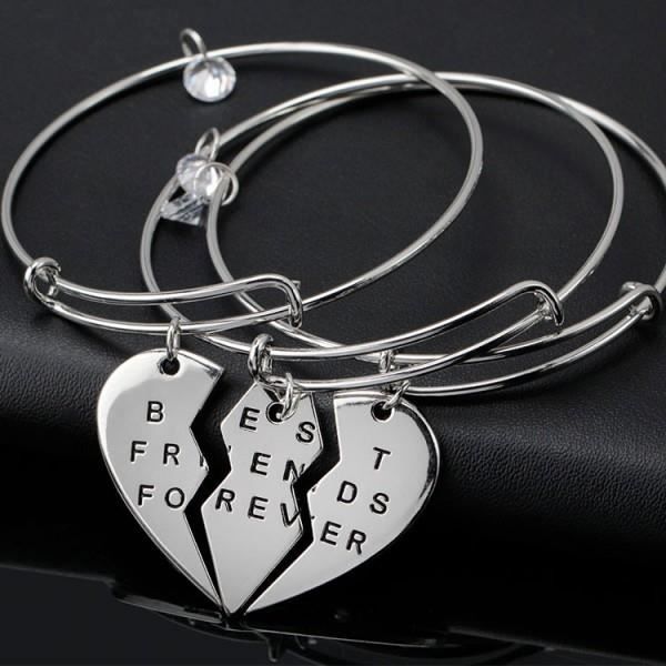 Lot de 3 bracelets BEST FRIENDS FOREVER zirconium Argenté Achat