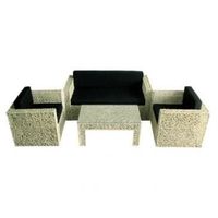 SALON DE JARDIN - ENSEMBLE TABLE CHAISE FAUTEUIL Salon de jardin 4 places + table basse