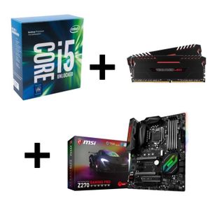 KIT Evo Intel Processeur Kaby Lake - Core i5-7600K + MSI Carte m?re Z270 GAMING PRO CARBON + Corsair Mémoire PC Vengeance Kit 16 Go
