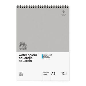 WINSOR & NEWTON Papier aquarelle classique - 300 g/m? - Bloc 12 feuilles - spirales - a3