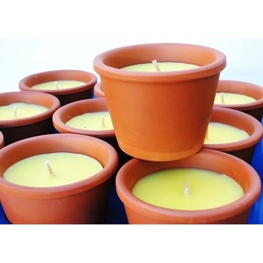 Lot de 6 bougies Citronnelle 12h anti-moustiques pot en ...