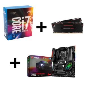 KIT Evo Intel Processeur Kaby Lake - Core i7-7700K + MSI Carte m?re Z270 GAMING PRO CARBON + Corsair Mémoire PC Vengeance Kit 16Go