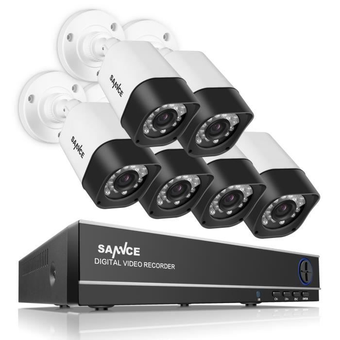 kit vidéo surveillance extérieur 8CH 1080N DVR+6 caméra filaire HD 720P