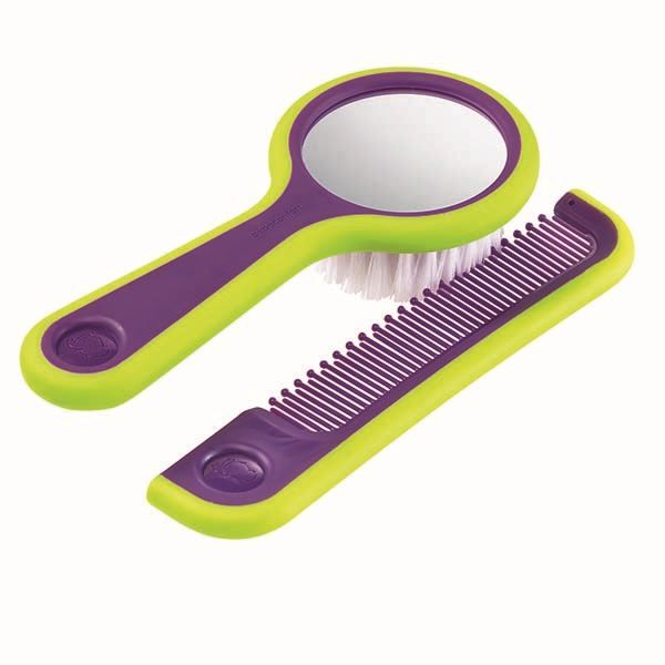 Brosse à Cheveux Pour Bébé En Bois De Hêtre Rouge | Souple Et 100% Fabriquée En France - Le Biberon Français