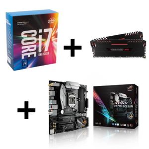 KIT Evo Intel Processeur Kaby Lake - Core i7-7700K + Asus Carte m?re STRIX Z270G GAMING + Corsair Mémoire PC Vengeance - Kit 16Go