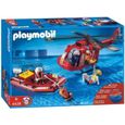 UNIVERS MINIATURE Playmobil Sauveteurs Hélico Bateau Pneumatique