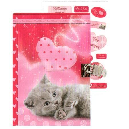 Journal intime Chat coeur + stickers Achat / Vente journal intime