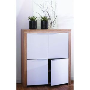 NAXIS Rangement col. ch?ne et blanc brillant