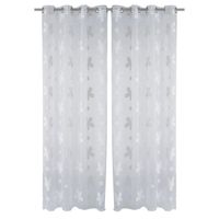 Paire de Voilages FLEURS BLANC 140x240cm Paire de Voilages FLEURS BLANC 140x240cm