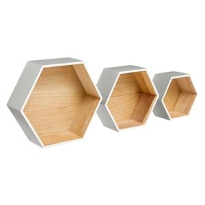 etagere bois hexagonale