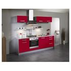 BOX Cuisine L 245 cm Rouge avec casseroliers