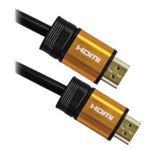 APM 590443 Câble HDMI Mâle / Mâle 1.4 - Plugs Jaune Or - 1.8 m - Noir