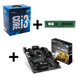 KIT Evo Intel Processeur Kaby Lake - Core i3-7300 - 4GHz + MSI Carte m?re B250 PC MATE - LGA 1151 - DDR4 + Crucial Mémoire PC - 4Go
