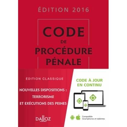 Code de procédure pénale 2016 Achat / Vente livre JeanPaul Céré;Maud