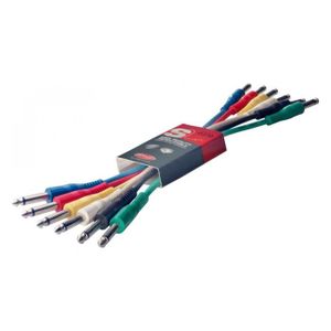 STAGG SPC060 Lot de 6 Câbles Patch Jack-Jack Mono