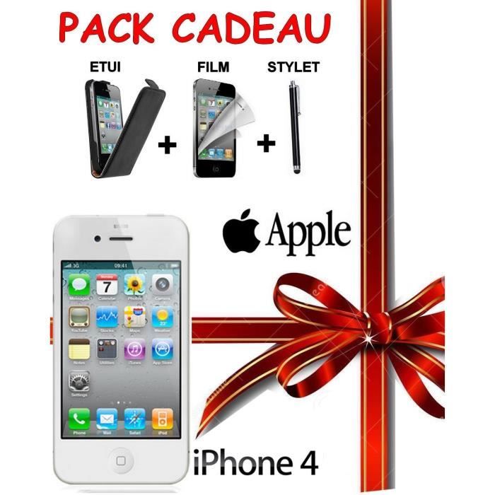 IDEE CADEAU APPLE IPHONE 4 BLANC 16 GIGA Achat smartphone pas cher
