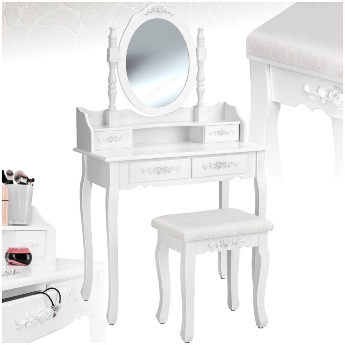 meuble coiffeuse maquillage coiffeuse meuble table de maquillage secr 233 taire commode avec miroir et 4 tiroirs orn 233 s de meuble coiffeuse maquillage coiffeuse meuble table de maquillage secr 233 taire commode avec miroir et 4 tiroirs orn 233 s de