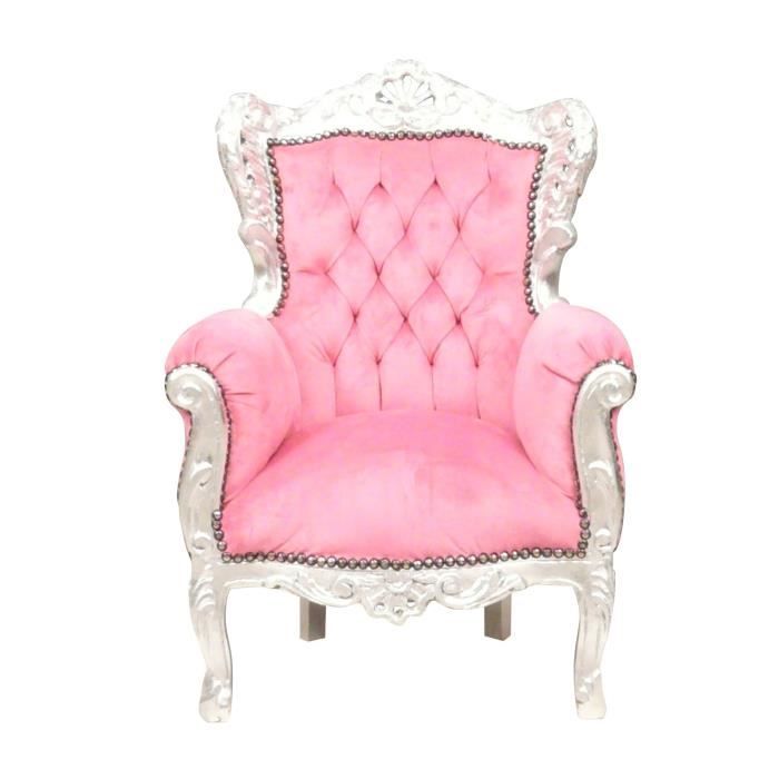 chaise baroque rose et blanche