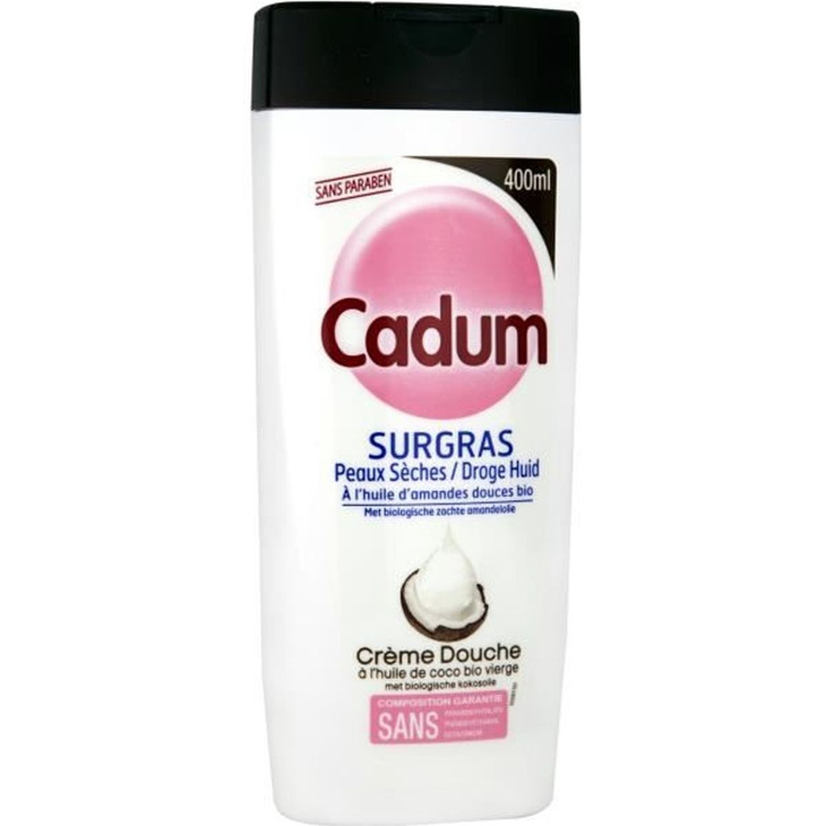 CADUM Gel Douche Crème Surgras Huile de COCO vierge BIO 400ml
