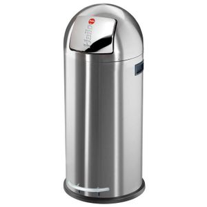 HAILO Poubelle KickMaxx 50L inox anti-traces avec seau