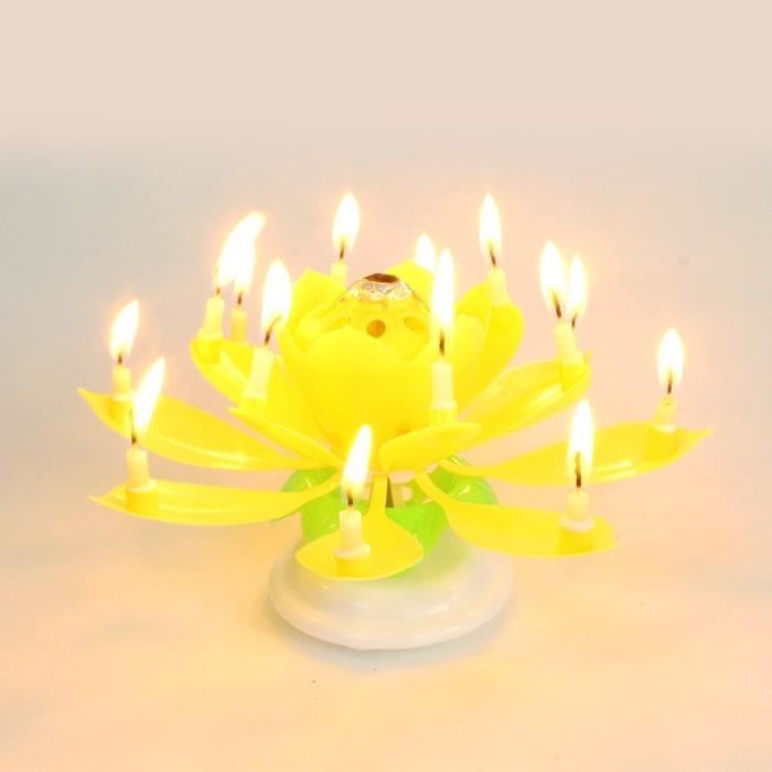 Candle Lotus Light Décor jaune Achat / Vente bougie anniversaire
