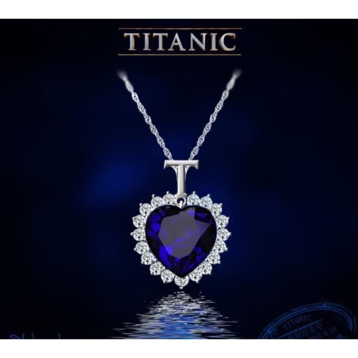 Pendentif Coeur de l'océan Titanic + chaine. Achat / Vente sautoir