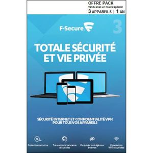 F-SECURE Totale Sécurité et Vie Privée - 3 appareils / 1 an - ATT