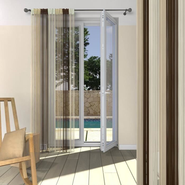 rideaux a fils rideaux de porte bicolore 90 x 240 Achat / Vente