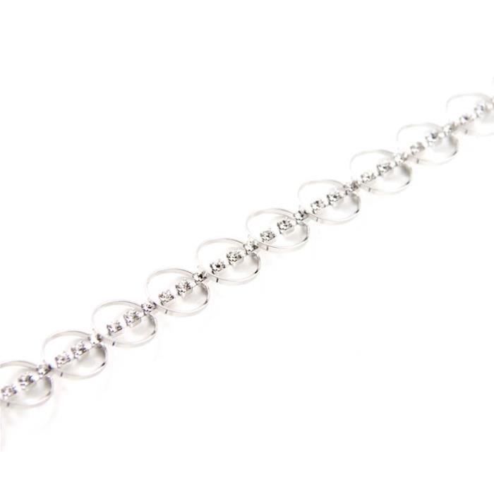 BRACELET , GOURMETTE Bracelet Femme Cercles SWAROVSKI Argent 689