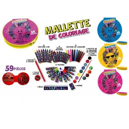 Malette Coloriage 59 Pieces  Achat / Vente kit de dessin Malette