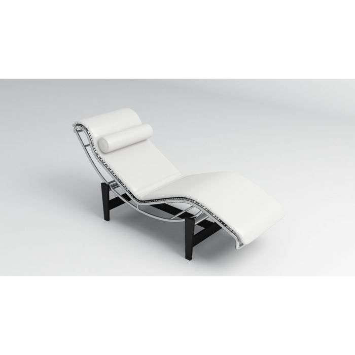 Chaise longue Le Corbusier 100 cuir blanc Achat / Vente chaise