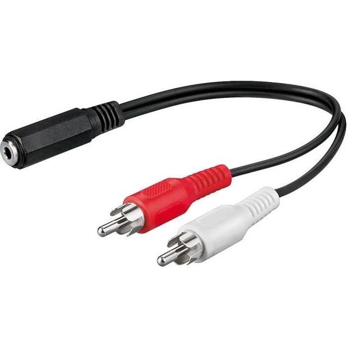 Adaptateur Jack 3.5 mm femelle vers 2 x RCA mâle Prix pas cher Cdiscount