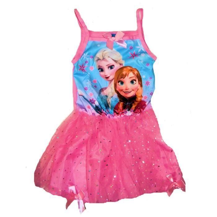 Robe rose FROZEN 8 ans LA REINE DES NEIGES avec ELSA et ANA Achat