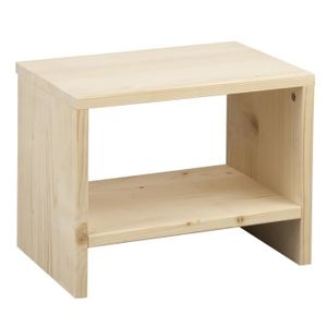 table de chevet bois brut