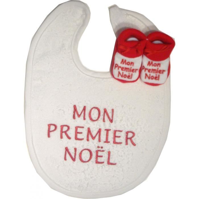 Bavoir et chaussons Bébé C'est mon Premier Noël - Achat / Vente bavoir