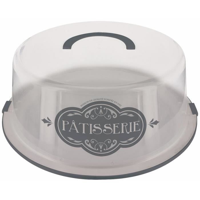 Plateau Avec Cloche Pour Gateau Décor Gourmand Vintage Patisserie Gris