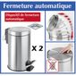 POUBELLE - CORBEILLE Poubelle inox à pédale Easy-Close - 3L+12L